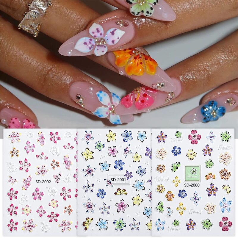 Flowers 3D Nail Stickers SD Series Clearance No Brand 