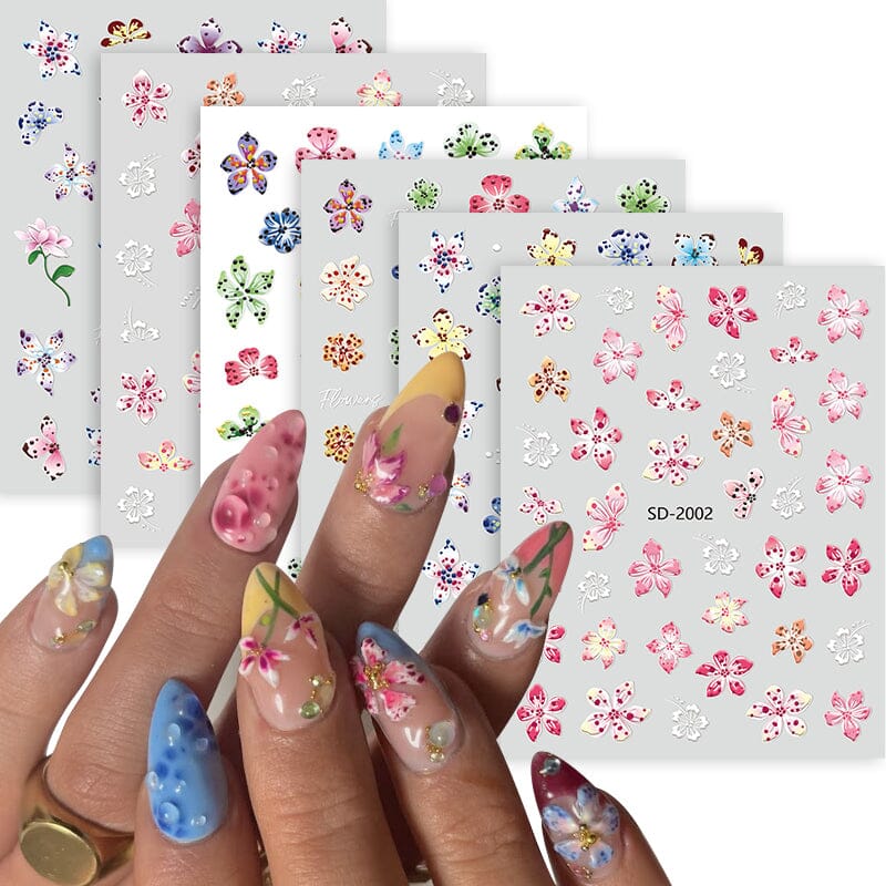 Flowers 3D Nail Stickers SD Series Clearance No Brand 