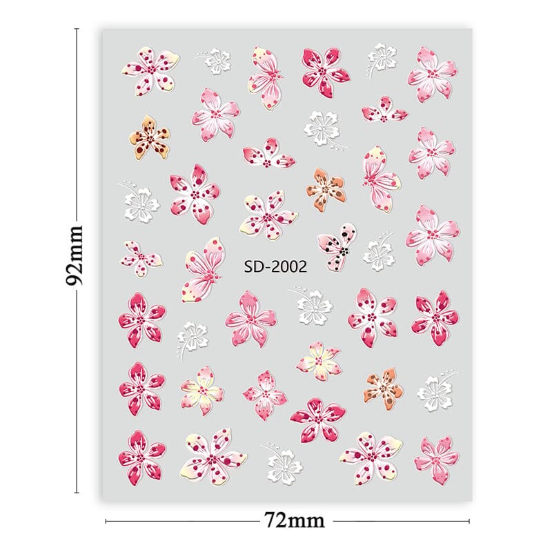 Flowers 3D Nail Stickers SD Series Clearance No Brand 