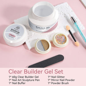 Clear 60g Non Stick Hand Extension Nail Kit #02 Extension Nail Gel BORN PRETTY 