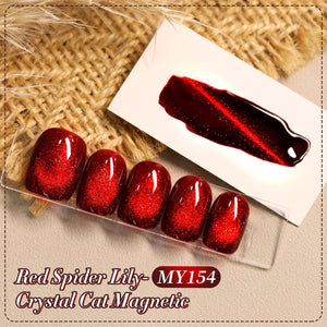 Crystal Cat Magnetic Gel MY154 Red Spider Lily 15ml HEMA/TPO FREE Gel Nail Polish BORN PRETTY 