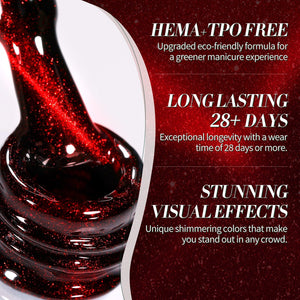 Crystal Cat Magnetic Gel MY154 Red Spider Lily 15ml HEMA/TPO FREE Gel Nail Polish BORN PRETTY 