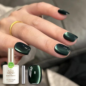 Glass Cat Magnetic Gel Polish MY128 Only Green 15ml HEMA/TPO FREE Gel Nail Polish BORN PRETTY 