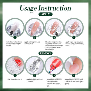 Glass Cat Magnetic Gel Polish MY128 Only Green 15ml Gel Nail Polish BORN PRETTY 