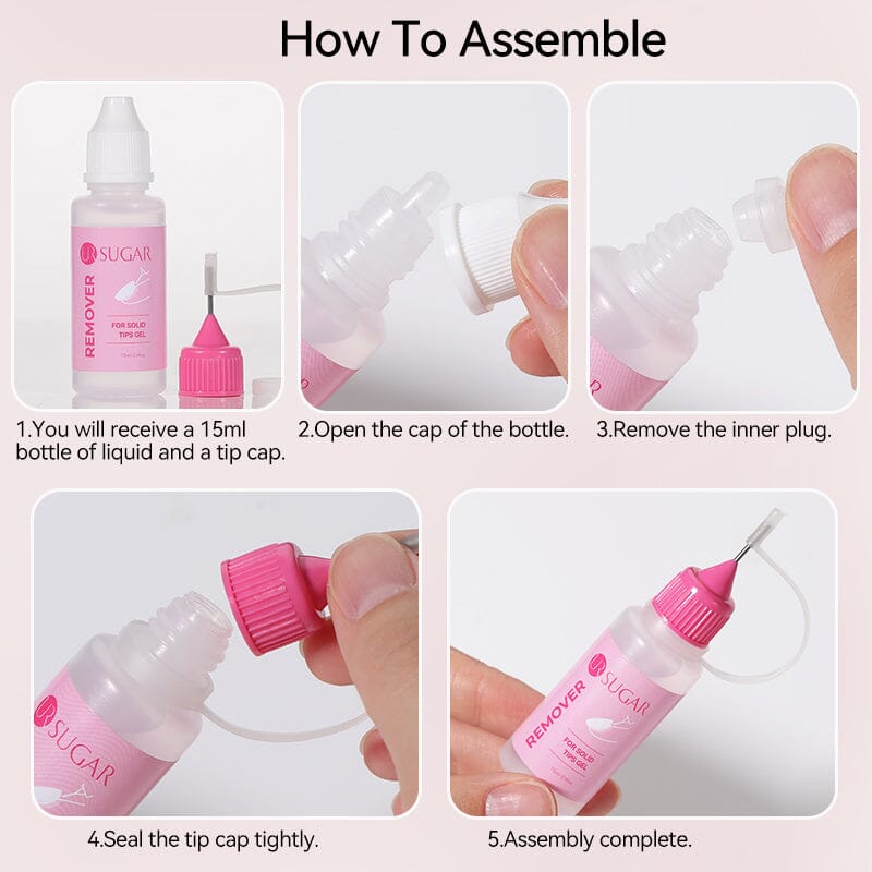 Remover For Solid Tips Gel 15ml Base & Top Coat UR SUGAR 