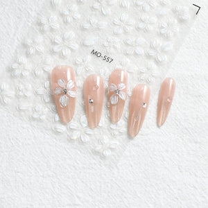 Translucent Embossed Flowers 3D Nail Stickers Clearance No Brand 