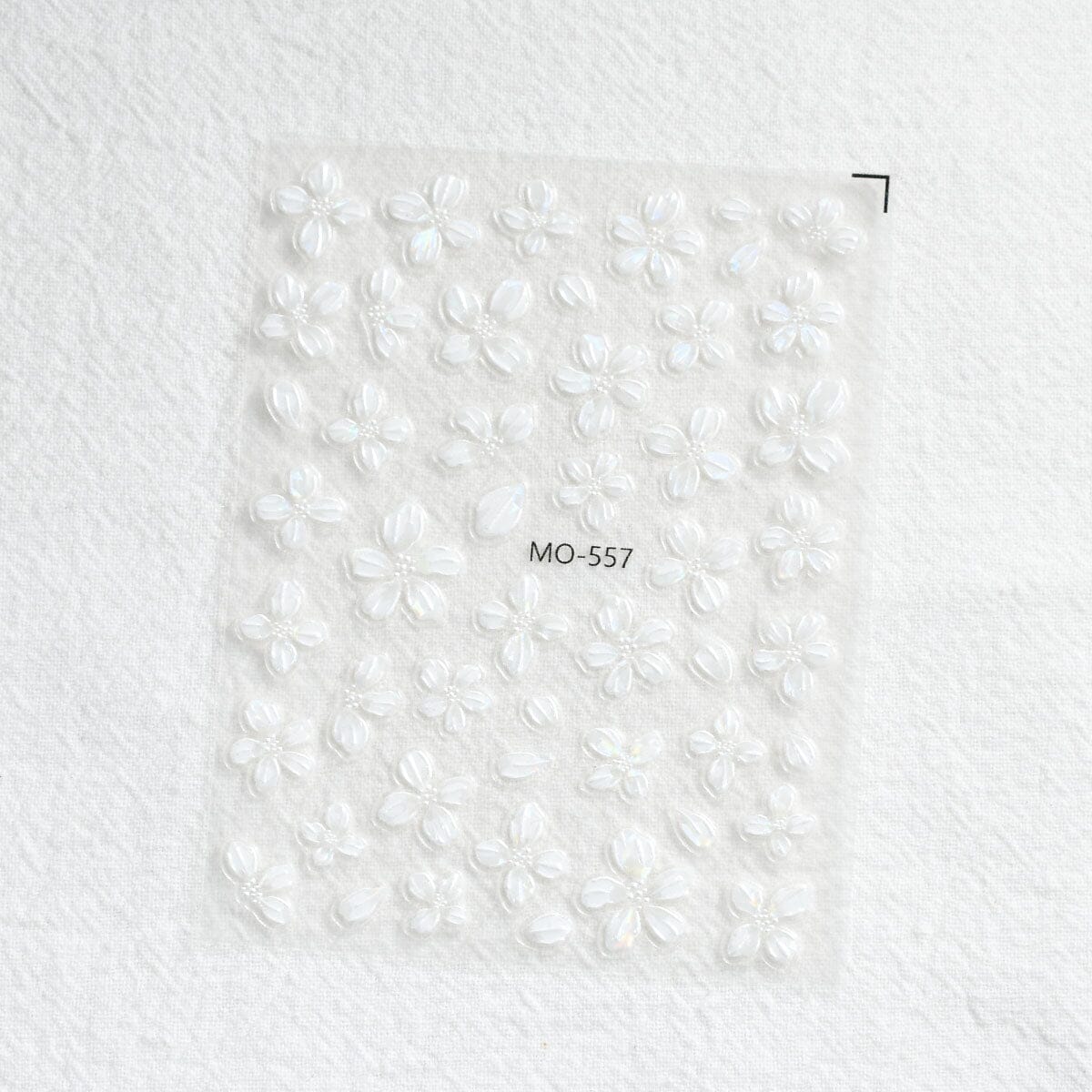 Translucent Embossed Flowers 3D Nail Stickers Clearance No Brand MO-557 