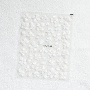 Translucent Embossed Flowers 3D Nail Stickers Clearance No Brand MO-557 