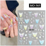 Star Bowknot 3D Nail Stickers MO Series Clearance No Brand MO-565 