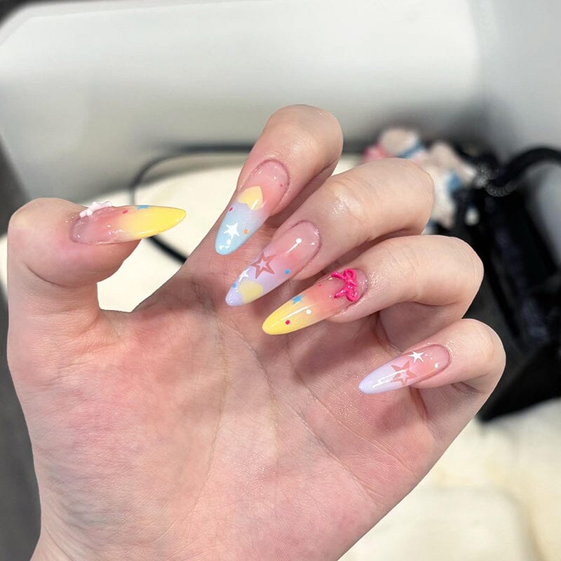 Star Bowknot 3D Nail Stickers MO Series Clearance No Brand 