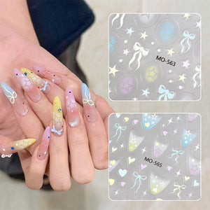 Star Bowknot 3D Nail Stickers MO Series Clearance No Brand 