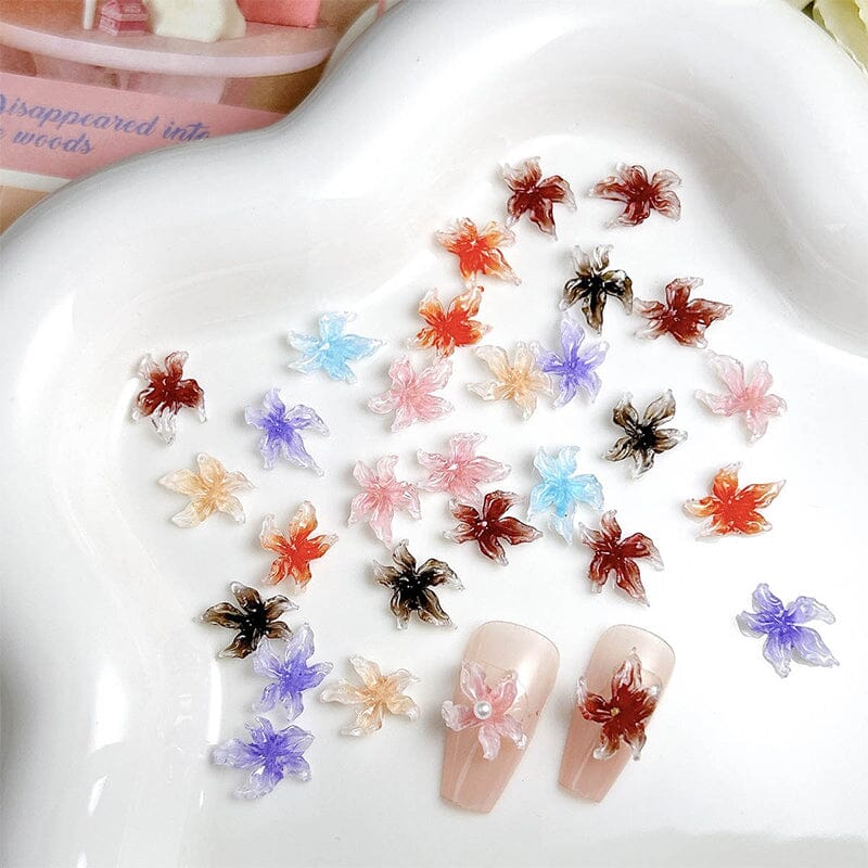 30pcs Lily Flowers Plastic Nail Art Decorations Clearance No Brand 