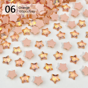100pcs Star Plastic Nail Art Decorations Clearance No Brand 06 