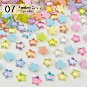 100pcs Star Plastic Nail Art Decorations Clearance No Brand 07 