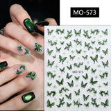 Glitter Butterfly 3D Nail Stickers MO-573 Clearance No Brand 