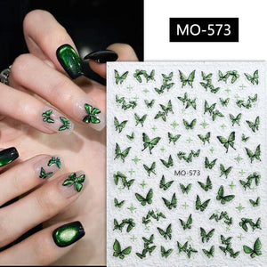 Glitter Butterfly 3D Nail Stickers MO-573 Clearance No Brand 