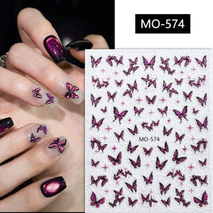 Glitter Butterfly 3D Nail Stickers MO-573 Clearance No Brand 