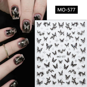 Glitter Butterfly 3D Nail Stickers MO-573 Clearance No Brand 