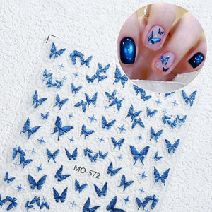 Glitter Butterfly 3D Nail Stickers MO-573 Clearance No Brand 