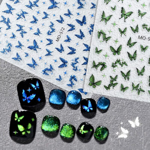 Glitter Butterfly 3D Nail Stickers Nail Sticker No Brand 