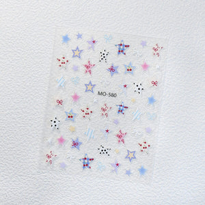 Leopard Star 3D Nail Stickers MO-580 Clearance No Brand 