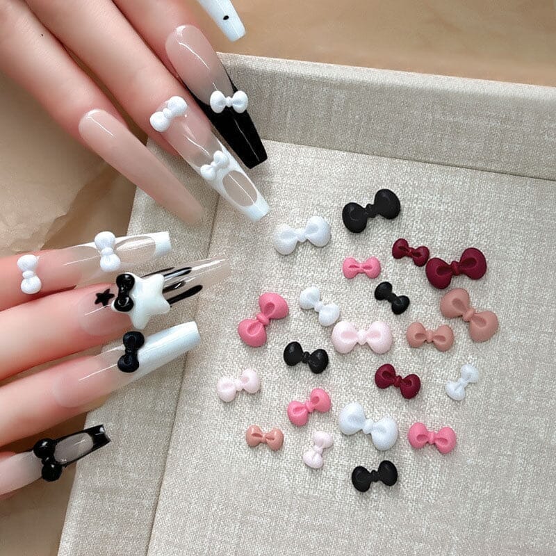 50pcs Bowknot Plastic Nail Art Decorations #23 Clearance No Brand 