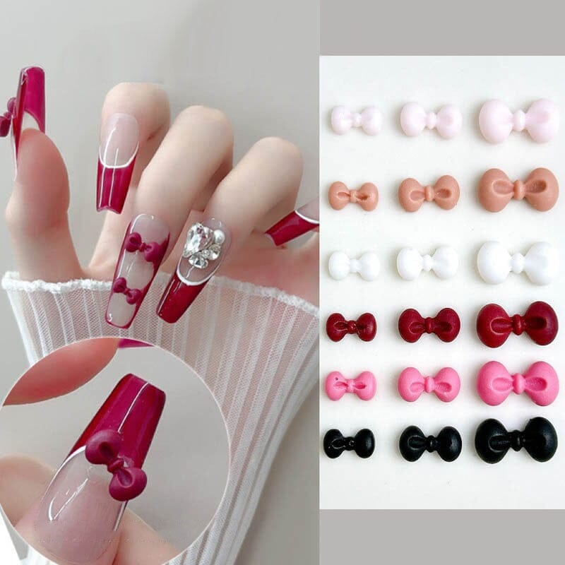 50pcs Bowknot Plastic Nail Art Decorations #23 Clearance No Brand 