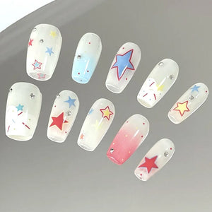 Colorful Star Bowknot 3D Nail Stickers MO Series Clearance No Brand 