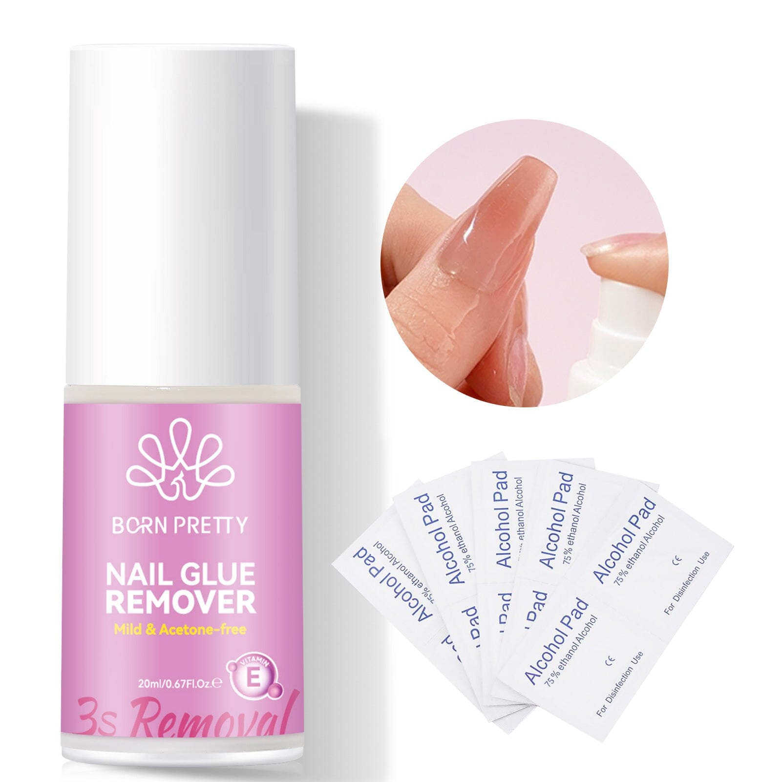 Odorless UV Free Nail Tips Glue Remover Nail Tips BORN PRETTY Set 06 