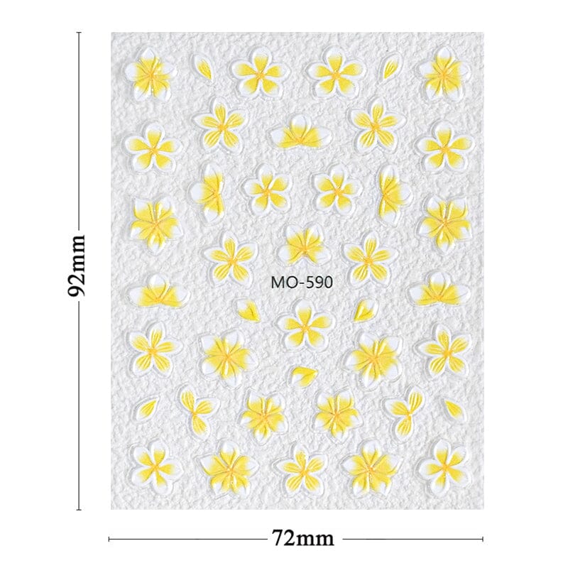 Embossed Flowers 3D Nail Stickers MO Series Clearance No Brand 