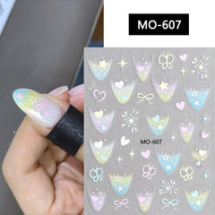 Star Heart 3D Nail Sticker MO-607 Nail Art No Brand 