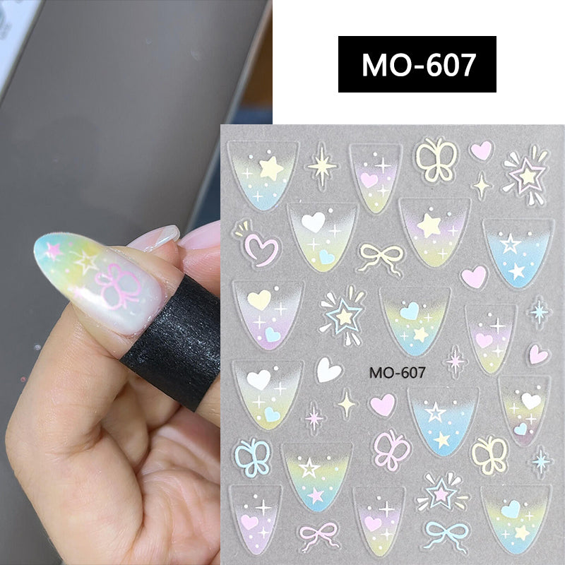 Star Heart 3D Nail Sticker MO-607