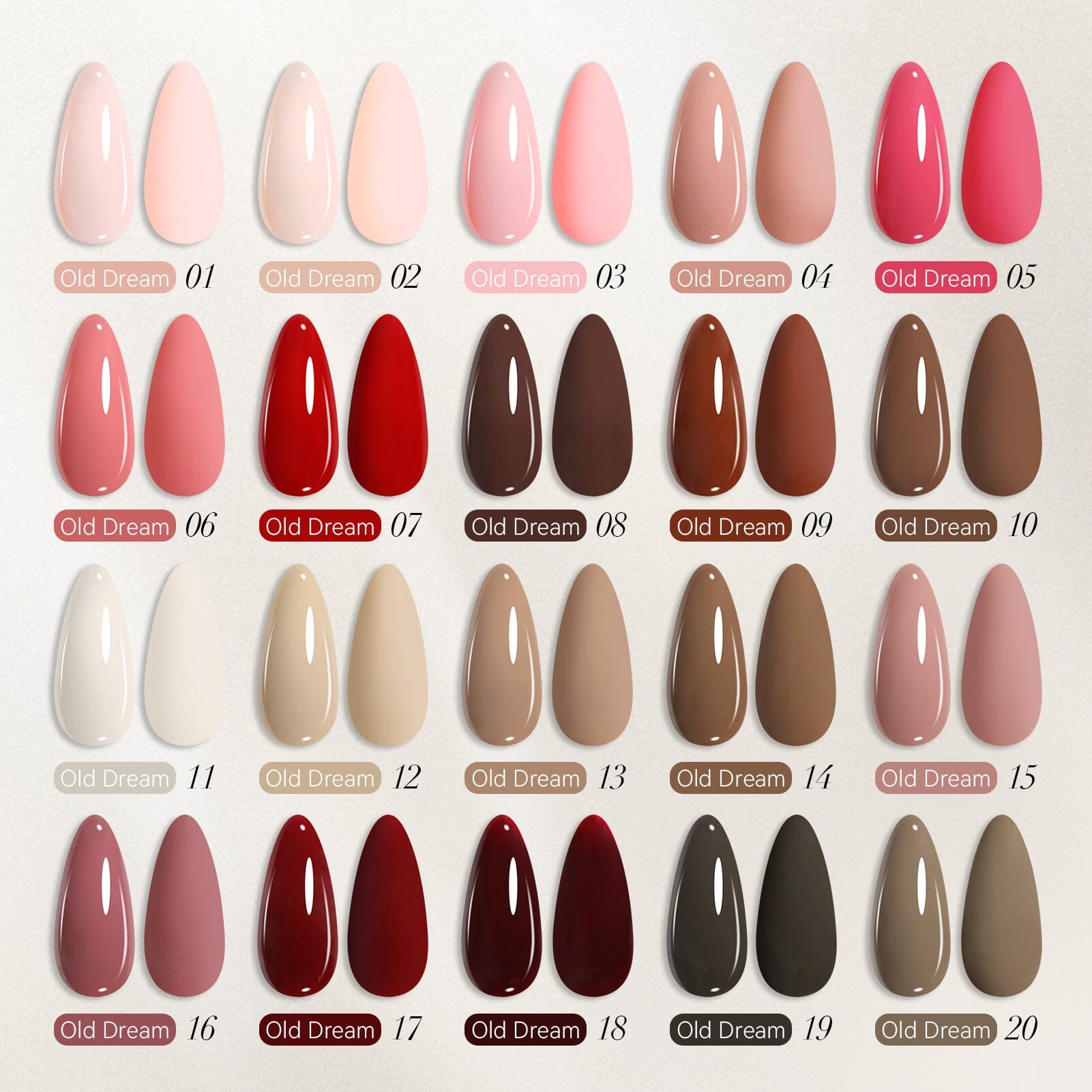 23 Bottles Color Gel Polish Set S14 Old Dream 5ml Gel Nail Polish BORN PRETTY 