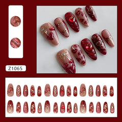 24pcs Z1065 Almond Press on Nails Nail Tips No Brand 