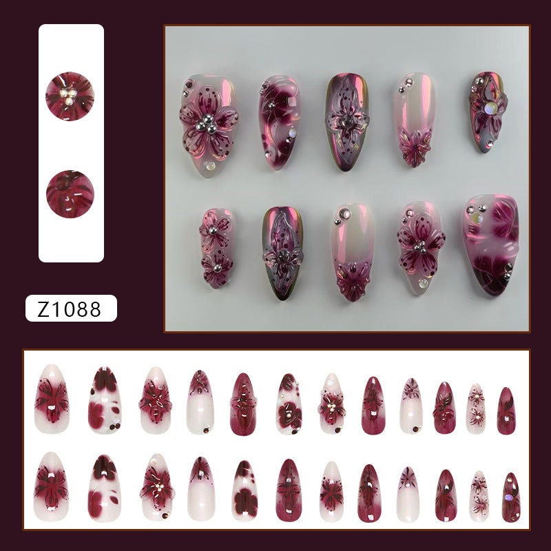 24pcs Z1088 Almond Press on Nails