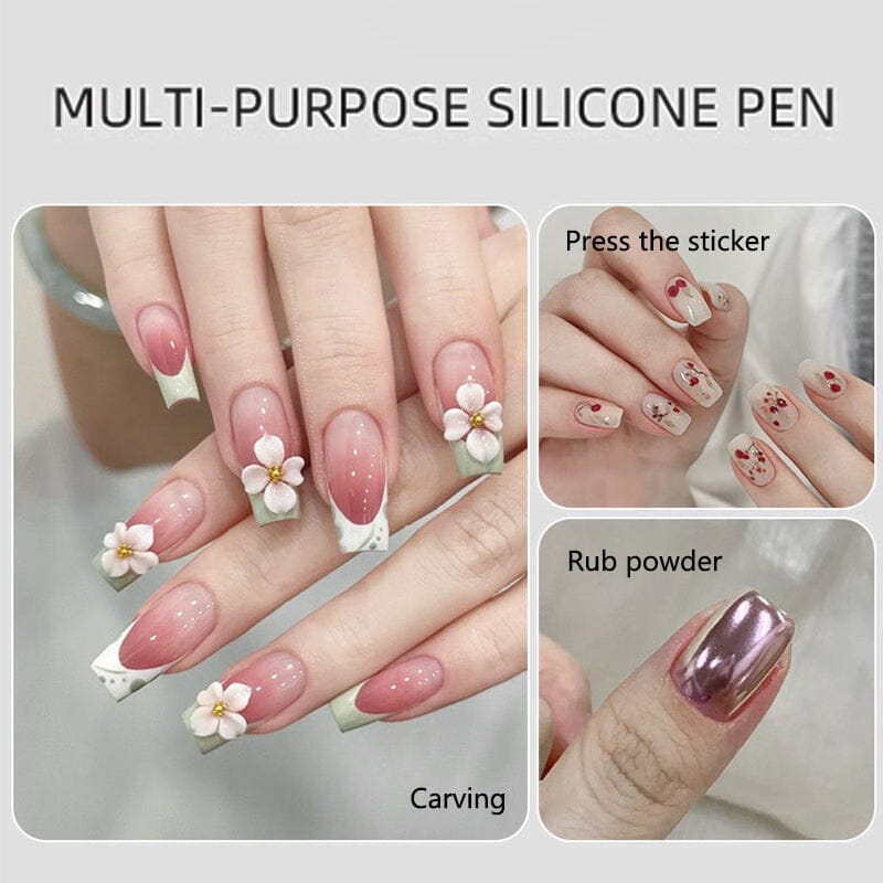 5pcs Silicone Nail Brush Black Handle Tools & Accessories No Brand 