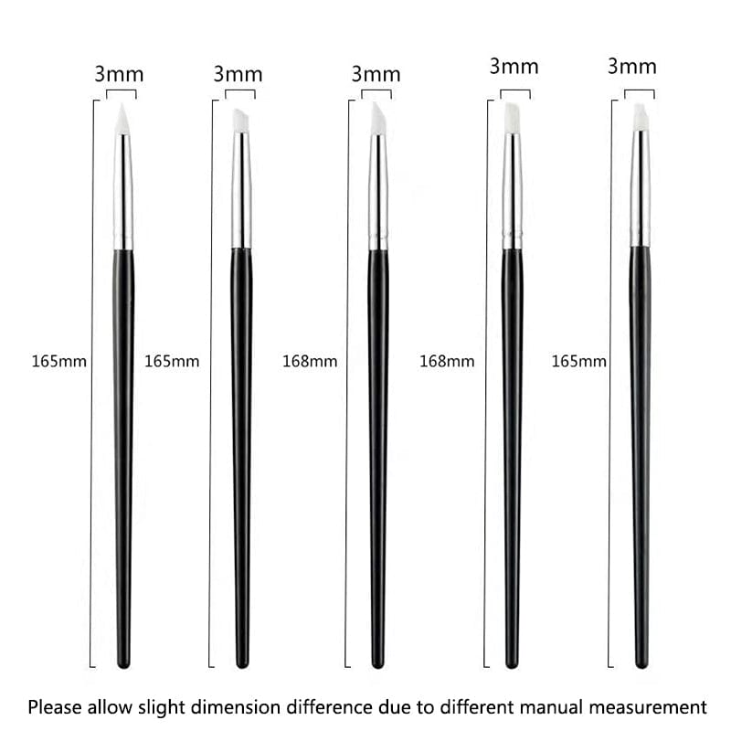 5pcs Silicone Nail Brush Black Handle Tools & Accessories No Brand 