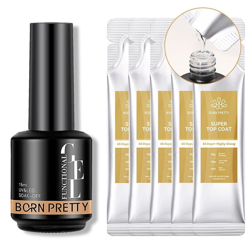 6pcs Super Top Coat Set 15ml Base & Top Coat BORN PRETTY 