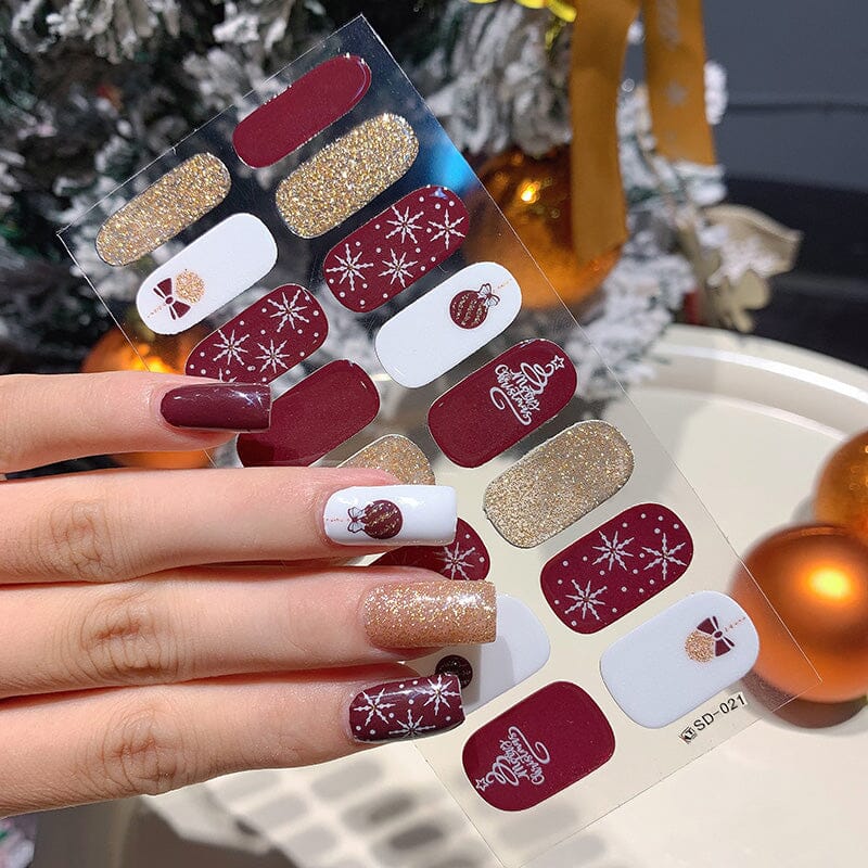 16 Tips Christmas Full Cover Nail Stickers Nail Sticker No Brand 