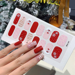 16 Tips Christmas Full Cover Nail Stickers Nail Sticker No Brand 