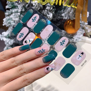 16 Tips Christmas Full Cover Nail Stickers Nail Sticker No Brand 