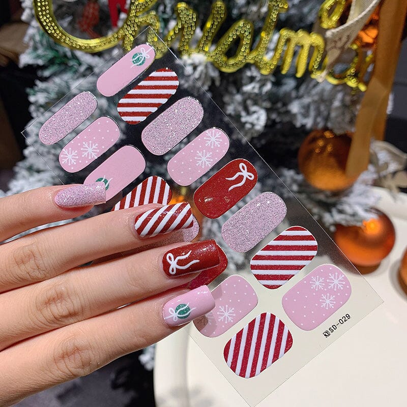 16 Tips Christmas Full Cover Nail Stickers Nail Sticker No Brand 