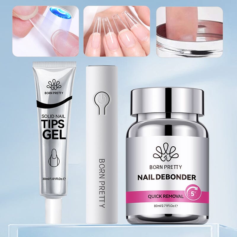 Mini Hand Light & Solid Nail Tips Gel & Nail Debonder Sets & Kits BORN PRETTY 