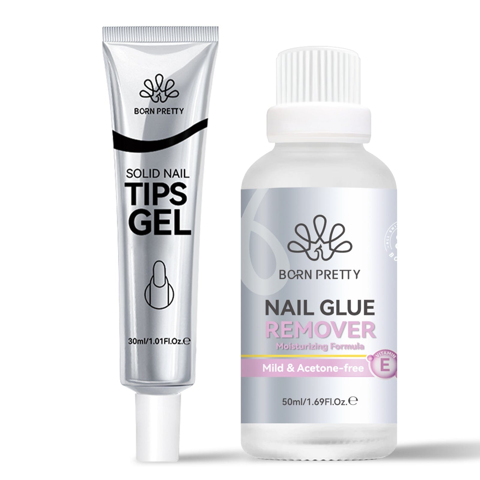 Nail Glue Remover 50ml with Solid Nail Tips Gel Nail Tips BORN PRETTY 