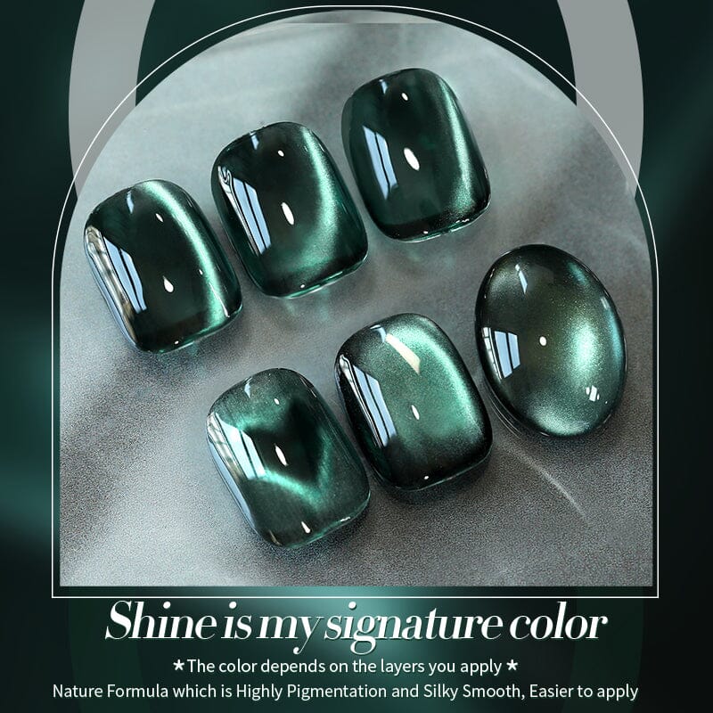 TPO & HEMA Free Glass Bead Cat Magnetic Gel MY128 Only Green 10ml Gel Nail Polish BORN PRETTY 