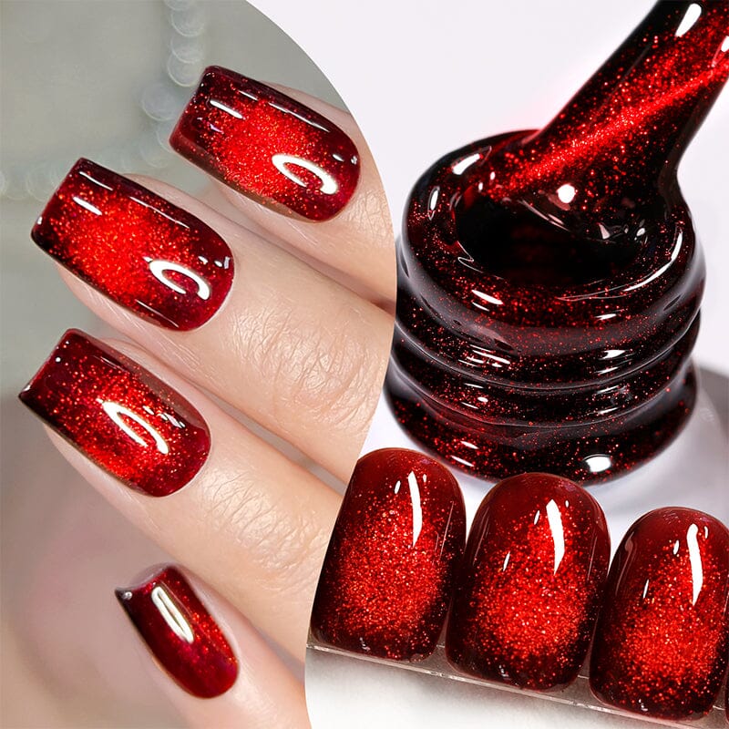 red spider lily nails Crystal Cat Magnetic Gel MY154 Red Spider Lily 10ml