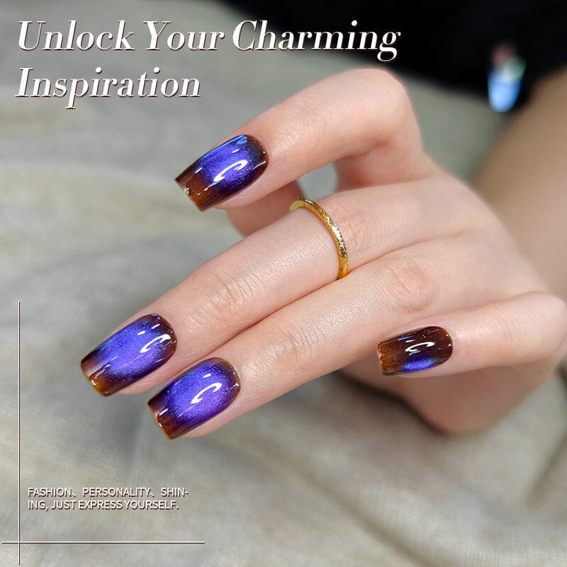 TPO & HEMA Free Glass Bead Cat Magnetic Gel MY124 Grape Iced 10ml Gel Nail Polish BORN PRETTY 