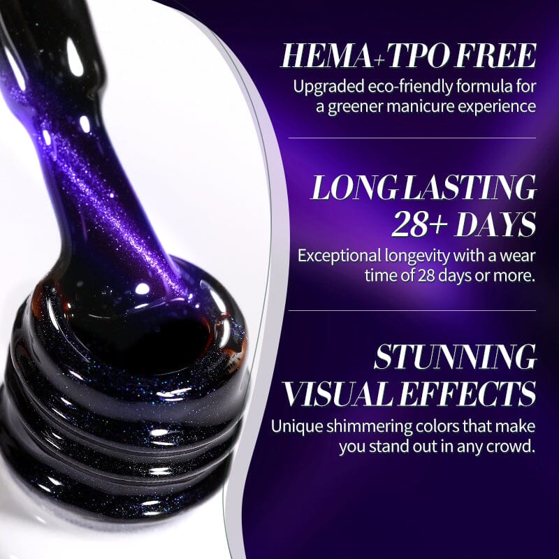 TPO & HEMA Free Glass Bead Cat Magnetic Gel MY124 Grape Iced 10ml Gel Nail Polish BORN PRETTY 