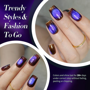 HEMA/TPO FREE Colored Cat Magnetic Gel MY124 Grape Iced 15ml Gel Nail Polish BORN PRETTY 