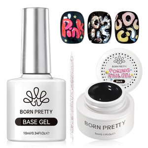 Poking Nail Gel 5ml Gel Nail Polish BORN PRETTY Black+Base 